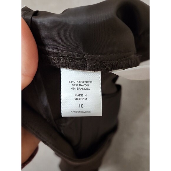 New York & Co 7th Avenue Barely Bootcut Dress Pants Womens 10 Brown Modern NEW - Picture 8 of 9